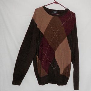 Dockers XL Argyle Acrylic Mens Sweater Brown H517